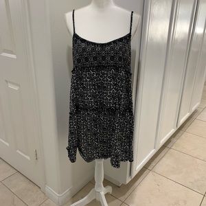 Top Shop Black White Print Boho Dress Slip